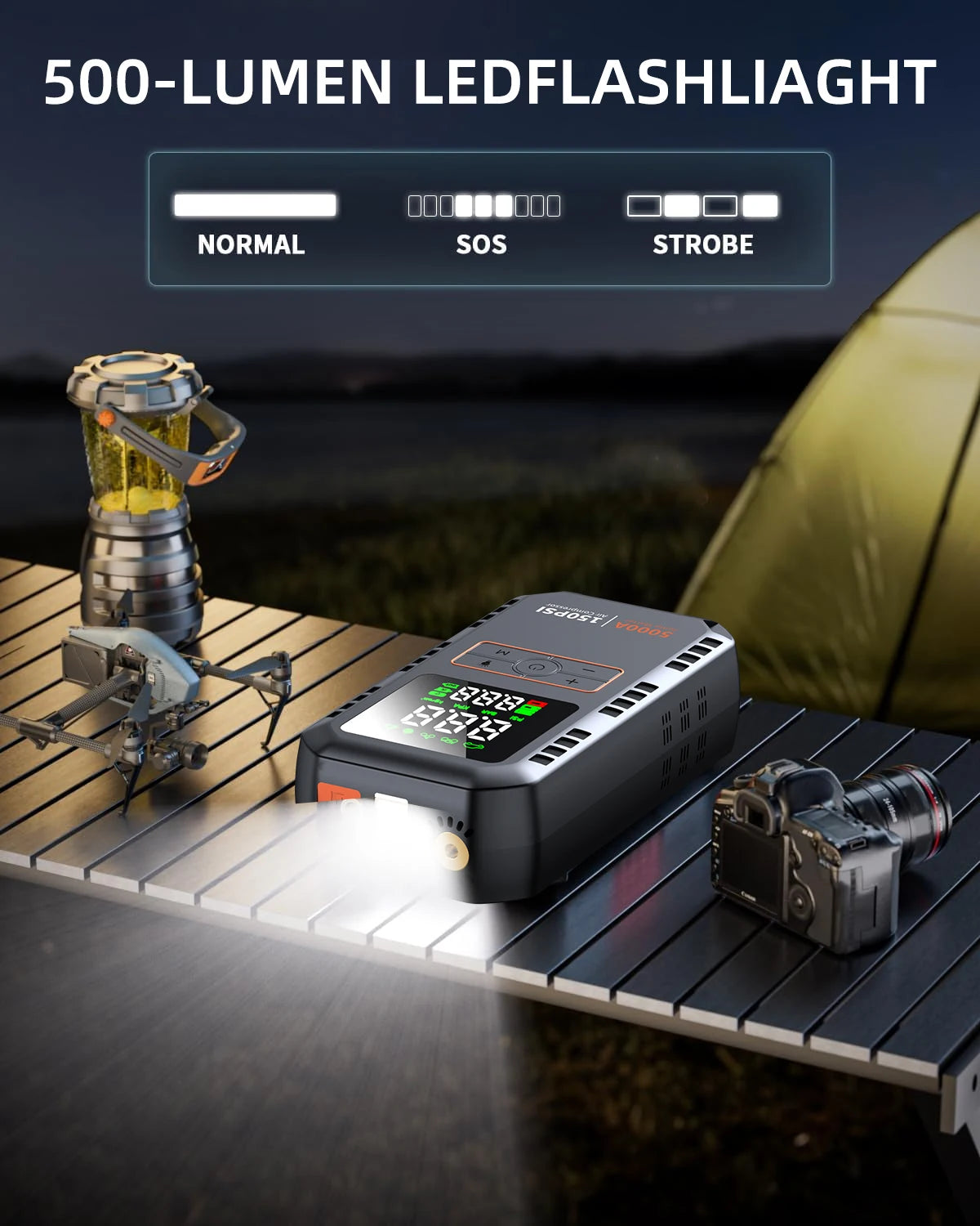 PAIVIROKU 4 In 1 Car Jump Starter 5000A Air Compressor