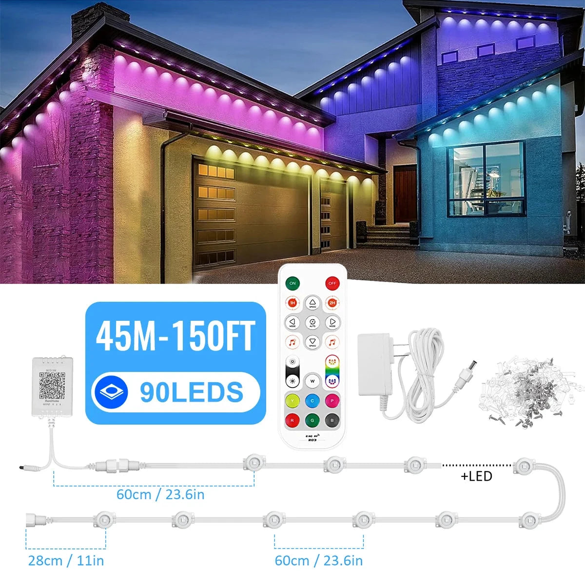 Aiopp Smart RGB Outdoor Lights IP68 Waterproof 60-LED Christmas by superior interior and more