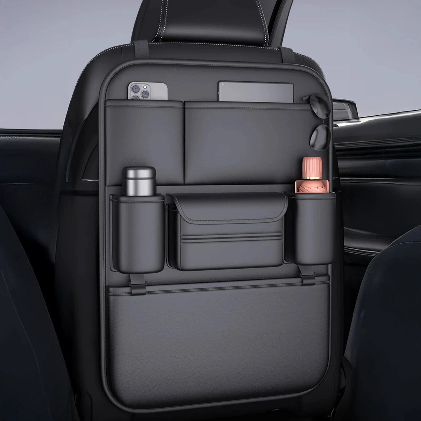 Universal Car Seat Back Organizer Bag Easy Install black Automobiles Car Interior Storage Accessories for Most Car Back Seats by superior interior and more