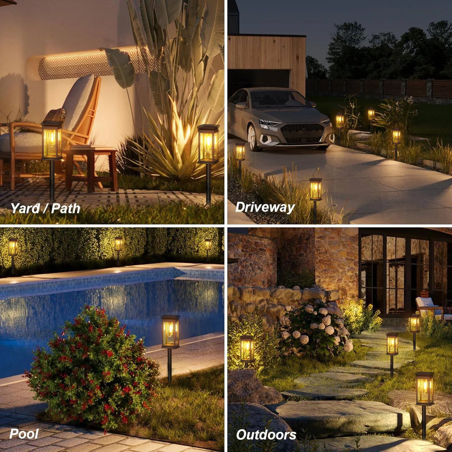 KPSTEK Upgraded Solar Lights Yard Walkway Super Bright 12Hours