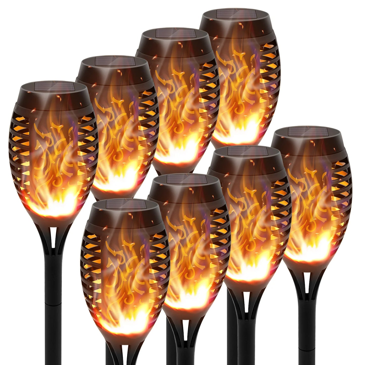 Solar Torch Lights With Flickering Flame Outdoor LED Waterproof Pathway