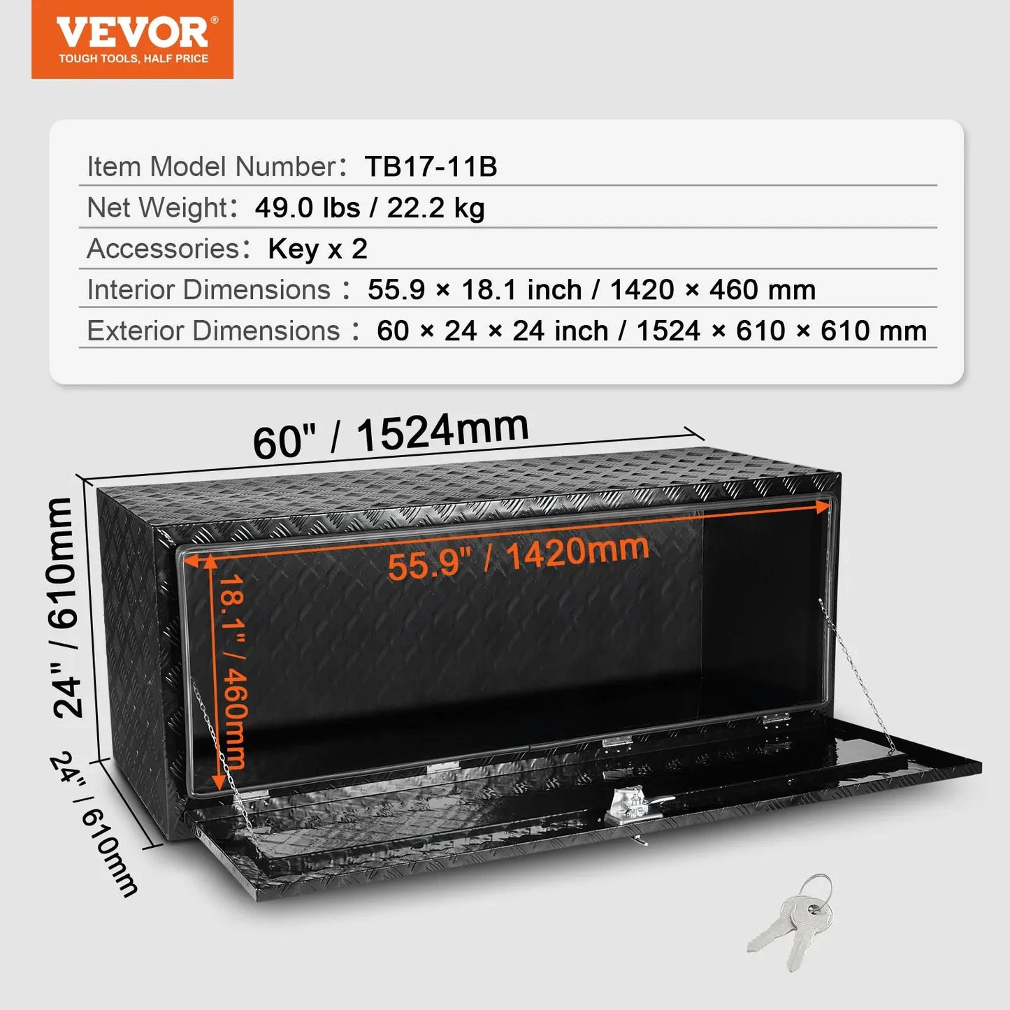 SucceBuy Underbody Truck Box Heavy Duty Diamond Plate Lockable Waterproof by superior interior and more