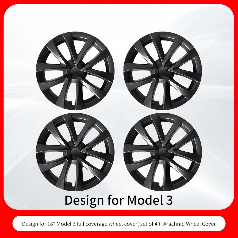 MOTENIO Arachnid Style Wheel Covers for Tesla Model 3 Hubcaps