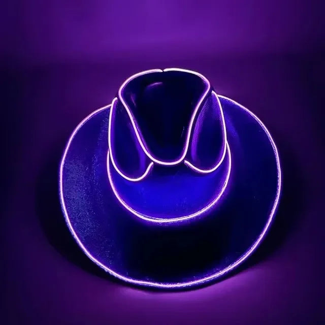 LED Light Up Cowboy Cowgirl Hat For Party Dancing Fun