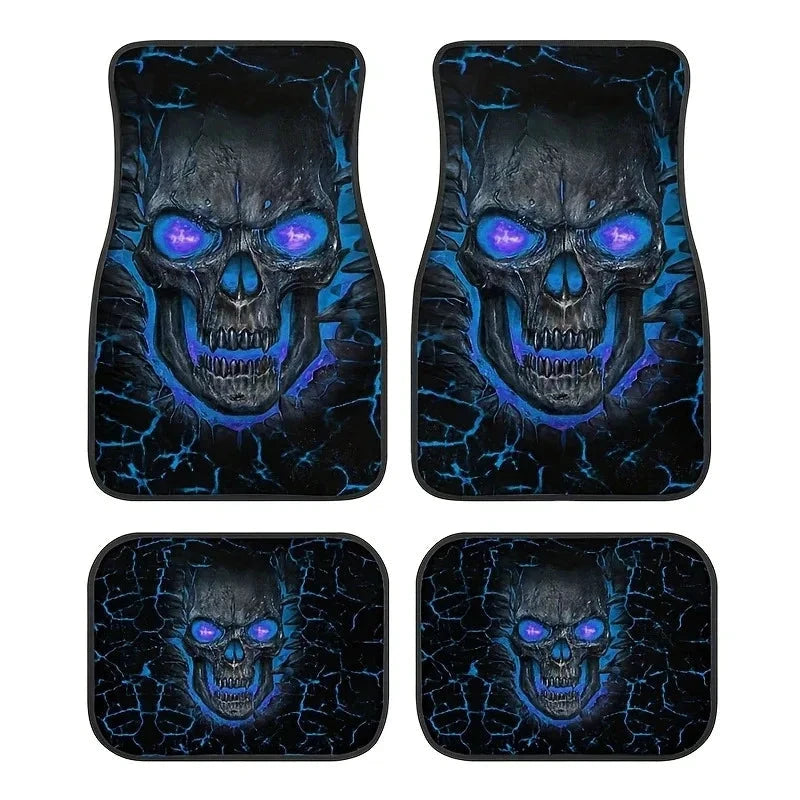 4pcs Set Of Halloween Smile Pattern Car Carpet, Four-season Vehicle Carpet, Durable Non-Slip Full Coverage Mats , Easy To Clean by superior interior and more