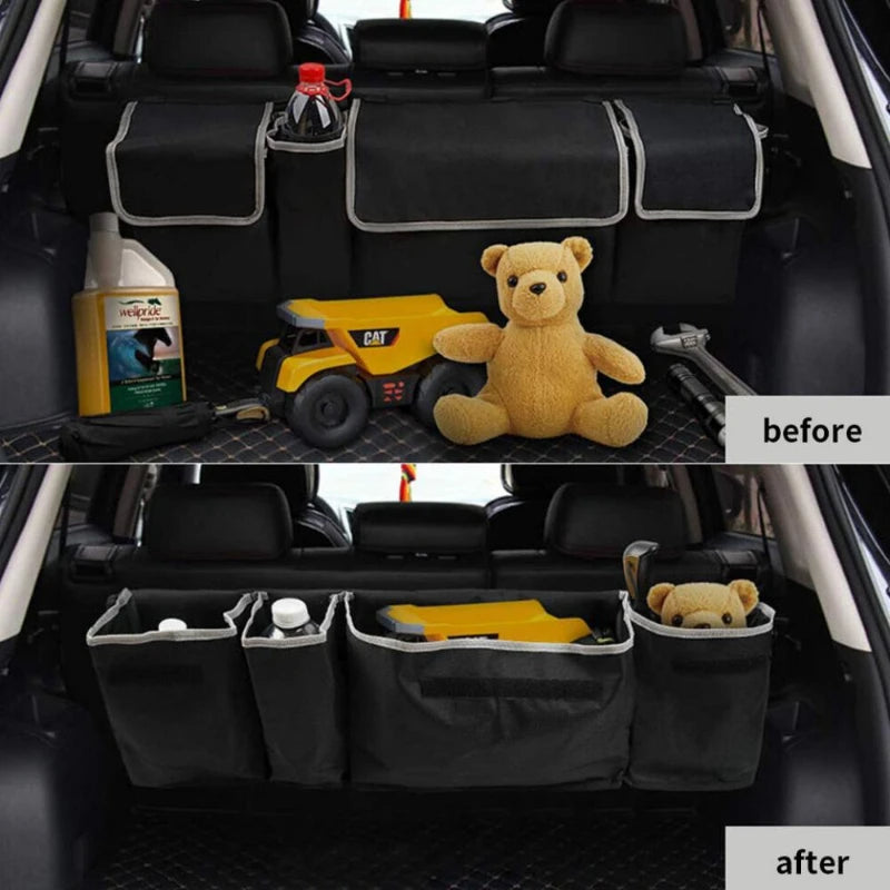 Car Trunk Organizer Oxford Interior Accessories Back Seat Storage Bag 4 Pocket