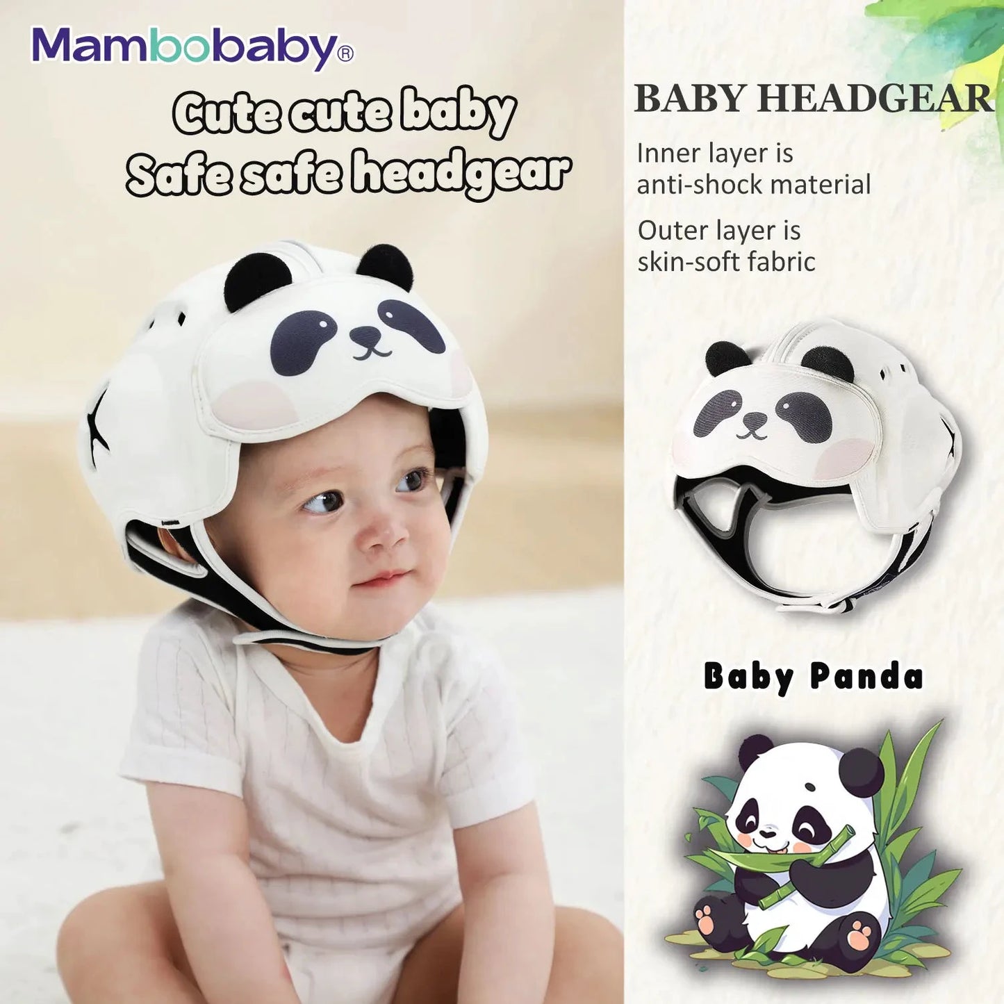 Mambobaby Safe Anti Shock Baby Helmet For Toddler Head Protection by superior interior and more