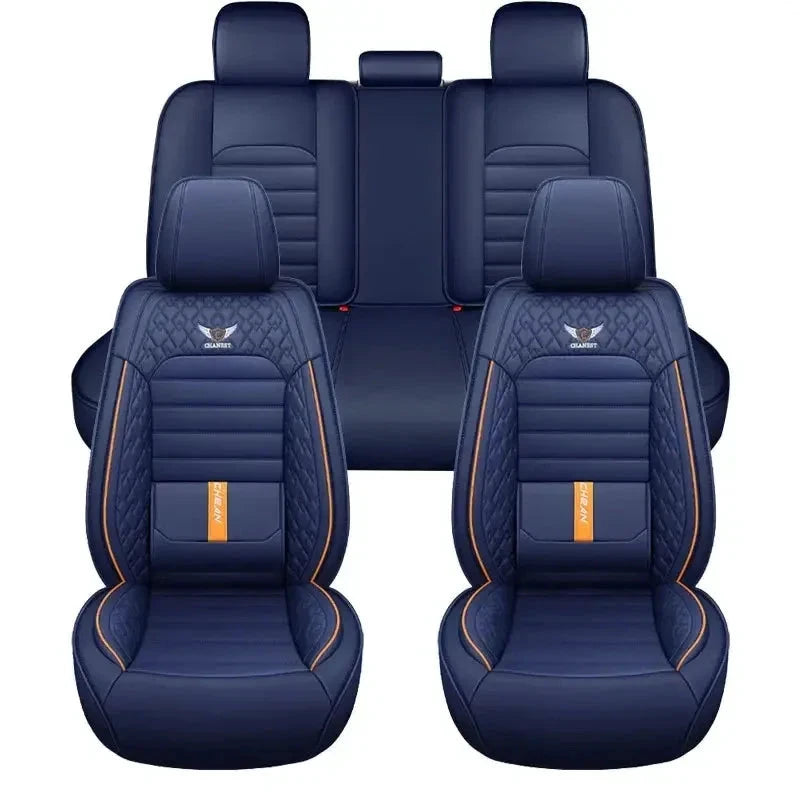 5 Seat Full Set Breathable Napa Leather Car Seat Cover - Luxury Fitted, Ergonomic Design With Fixed Lumbar Support by superior interior and more