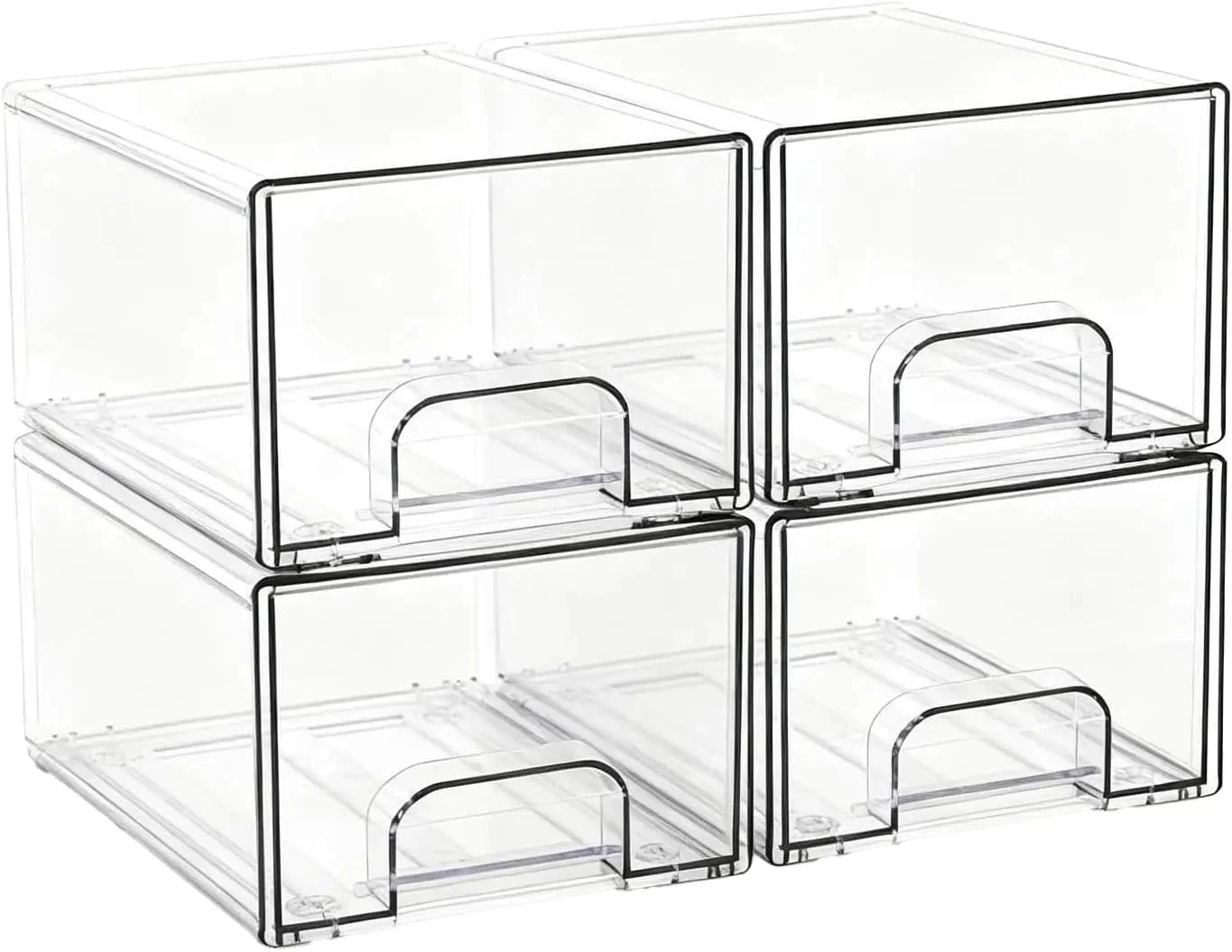 XMSJ 4 Pack Clear Acrylic Stackable Storage Drawers For Vanity by superior interior and more