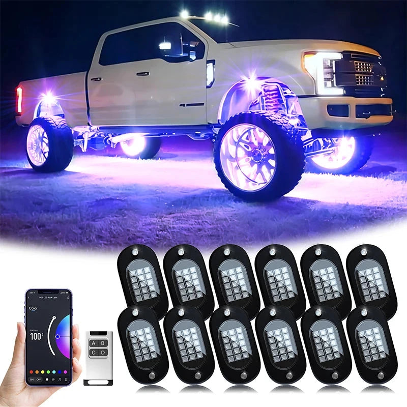 Yilaie Rock Lights 12V RGB LED Underbody Lamp For SUV by superior interior and more