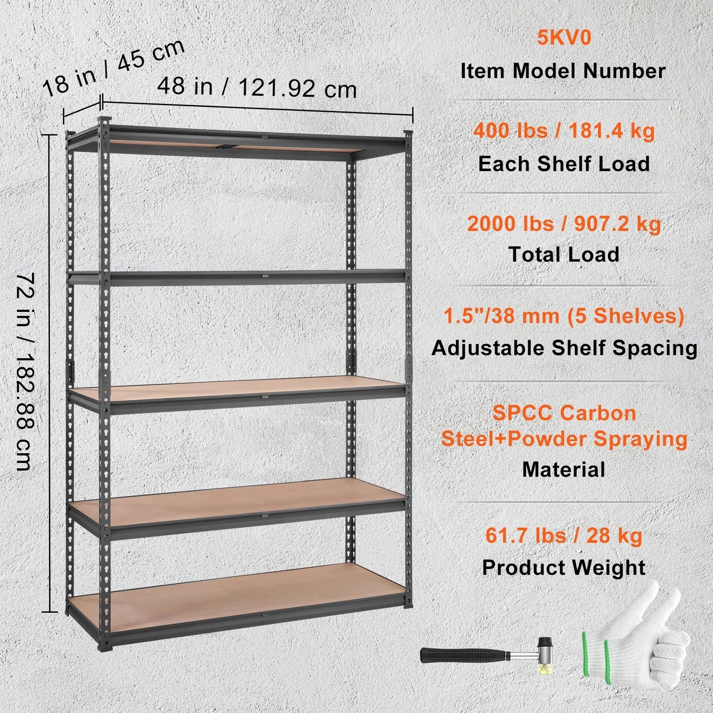 SucceBuy Five-Tier Standing Storage Shelving Unit Heavy Duty Metal Rack by superior interior and more