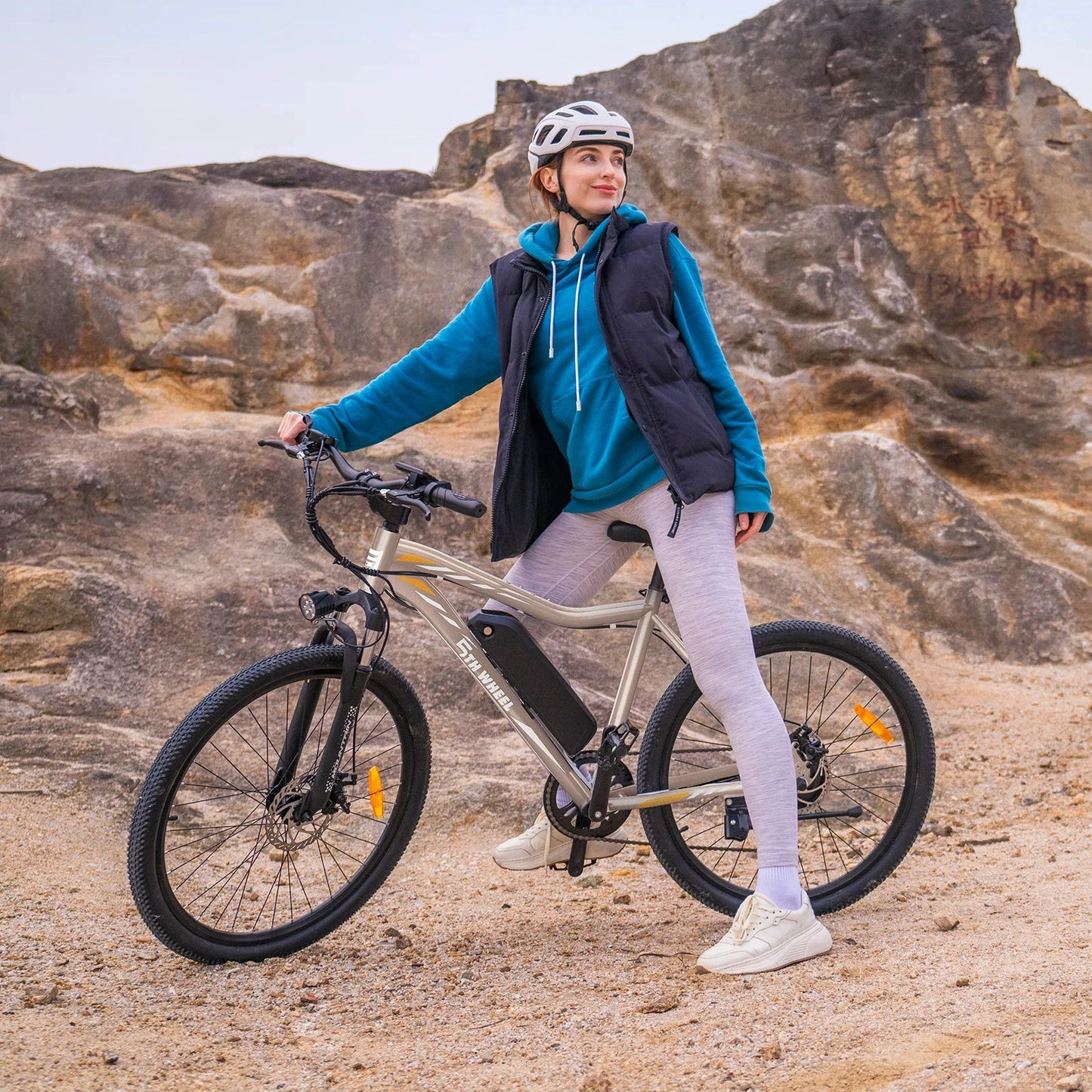 5TH WHEEL AB17 Electric Bike, 700W Peak Motor, 23 Mph Max Speed, Color LCD Display, Front Suspension (Gray) by superior interior and more