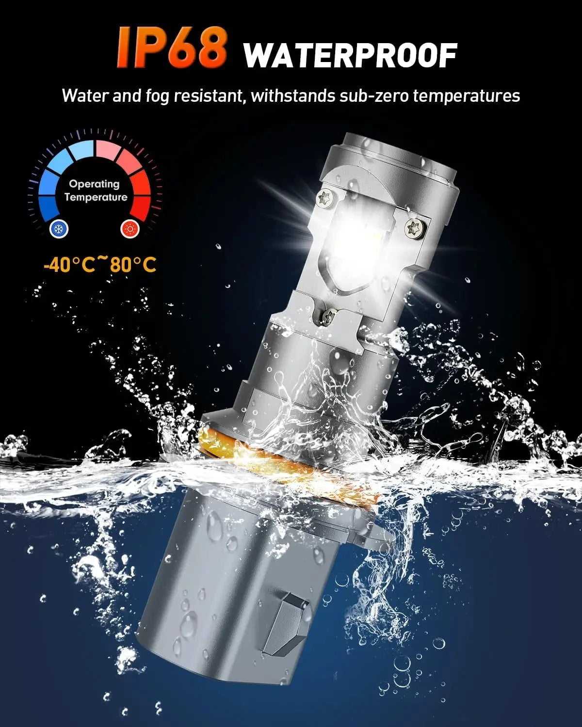 Fahren 9004 HB1 LED Bulbs High Low Beam IP68 Waterproof by superior interior and more