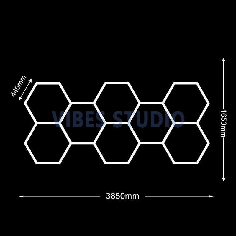 Hexagon LED Garage Light Honeycomb Ceiling Tube For Car Detailing by superior interior and more