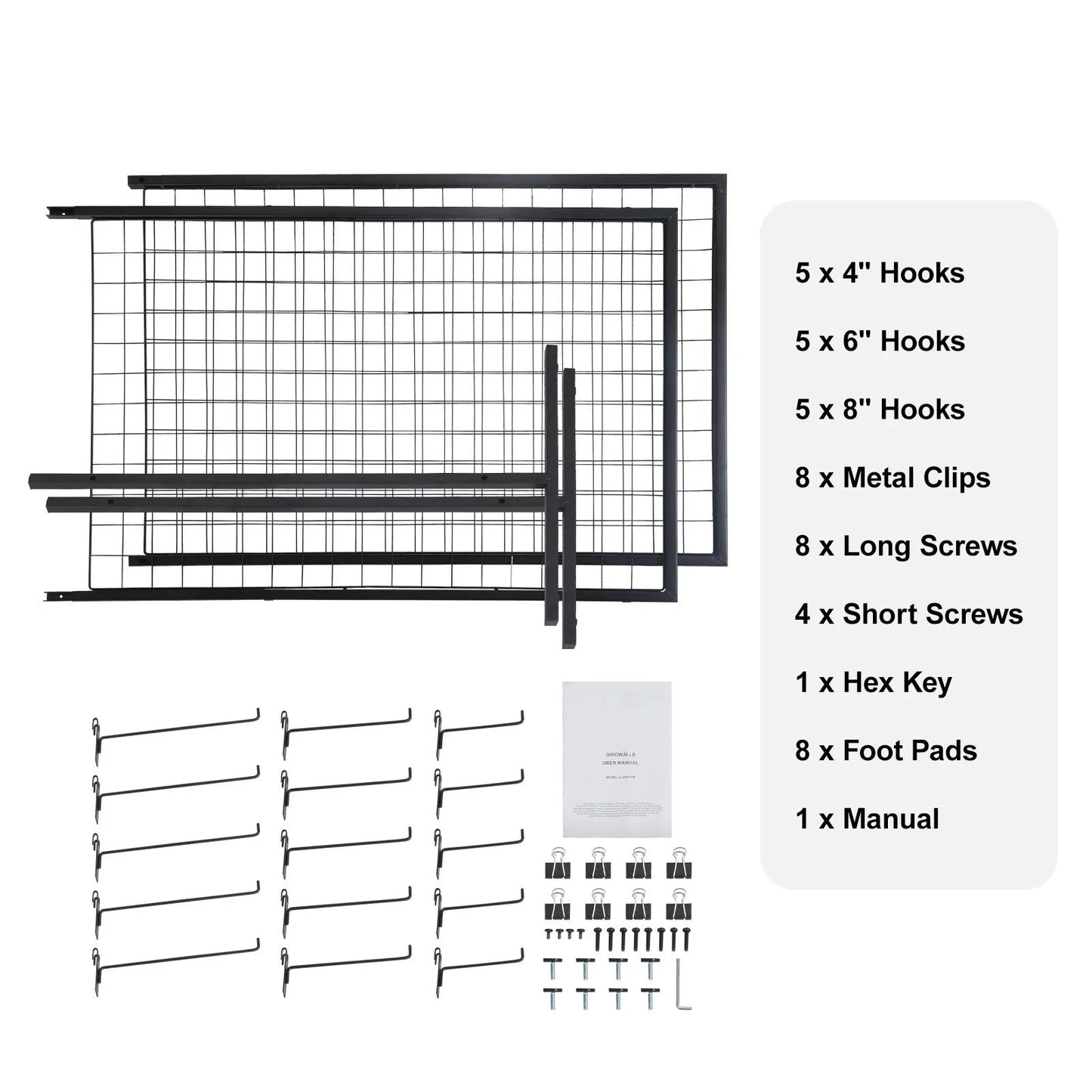 SucceBuy Grid Wall Panels Double Sided Display Racks With Hooks by superior interior and more