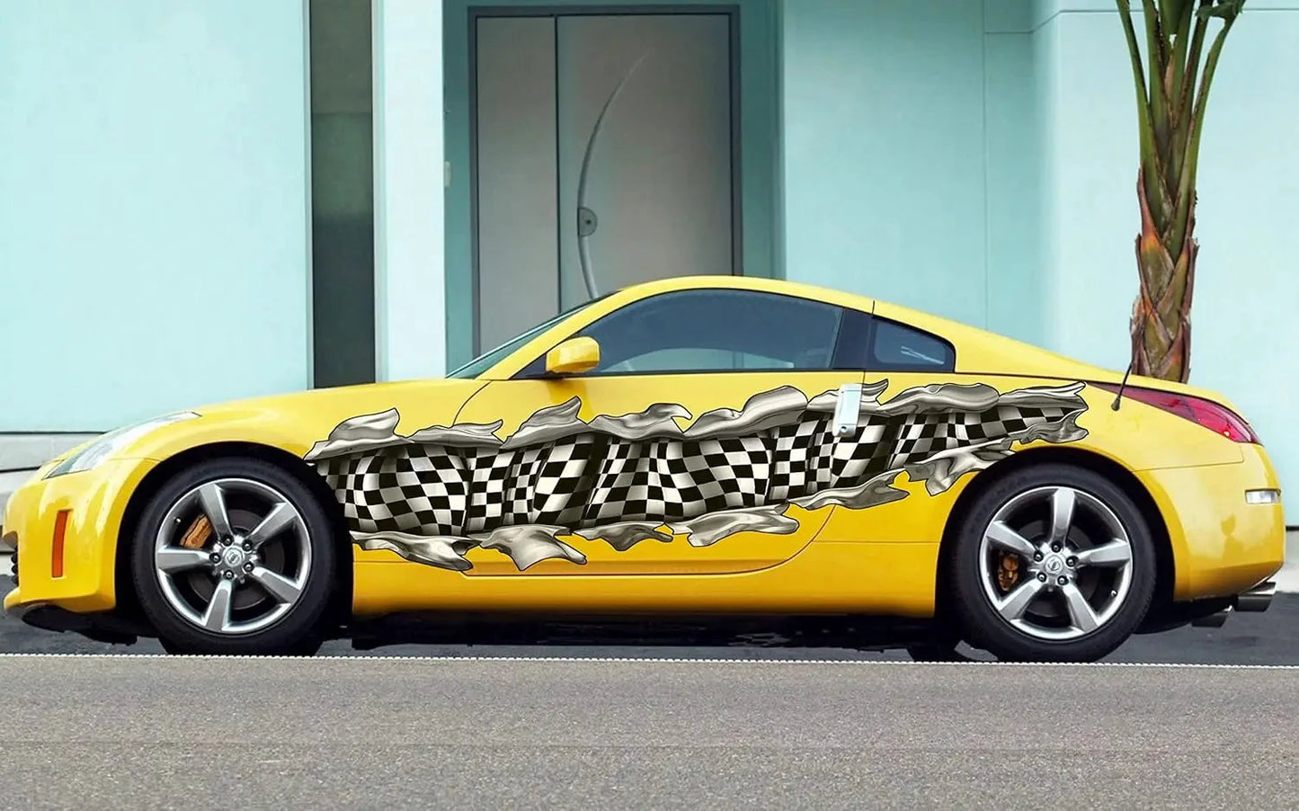 High-Quality 3D Checkered Flag Car Wrap Racing Vinyl Decal by superior interior and more