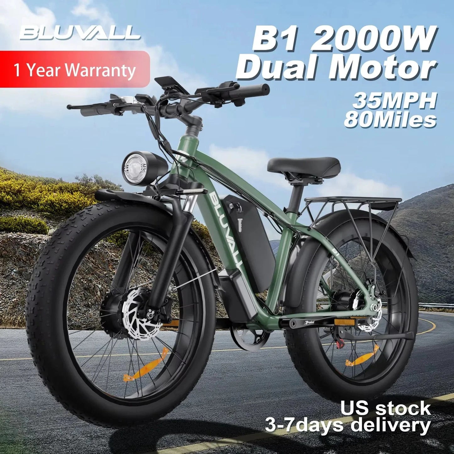 MOOBELO M1 2000W Dual Motor Ebike Fat Tires Full Suspension CE Certified by superior interior and more