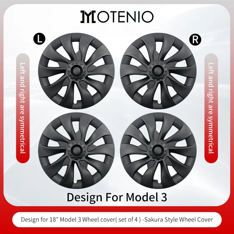 MOTENIO Arachnid Style Wheel Covers for Tesla Model 3 Hubcaps