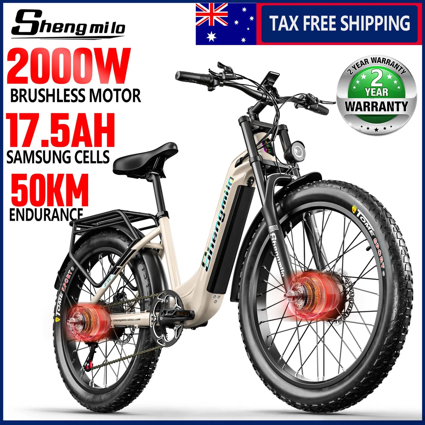 Shengmilo S600 2000W Dual Motor Fat Tire Electric Mountain Bike