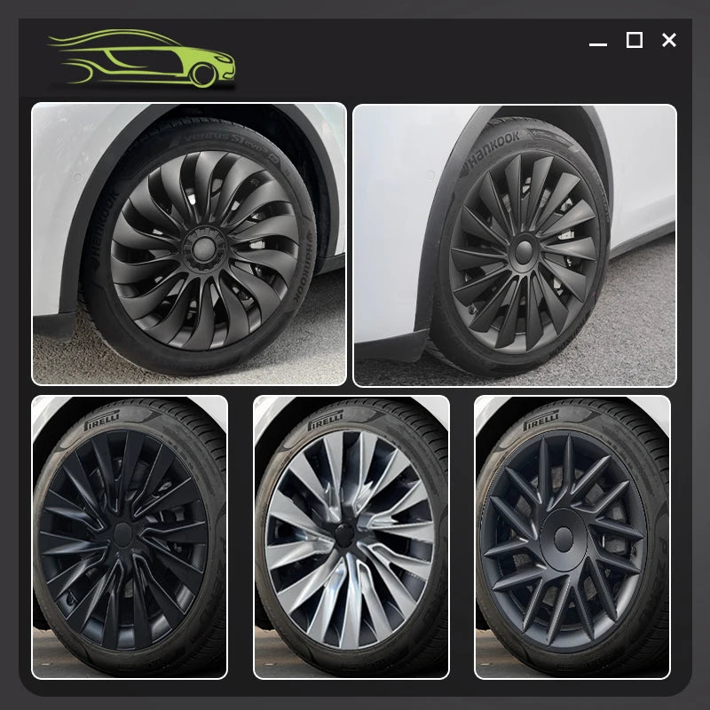 Motenio Tesla Model 3 Storm Wheel Covers 4Pcs Hubcaps