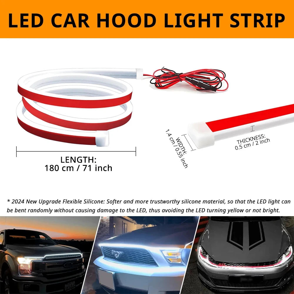 LED Car Hood Light Strip DRL Universal 12V Upgrade by superior interior and more