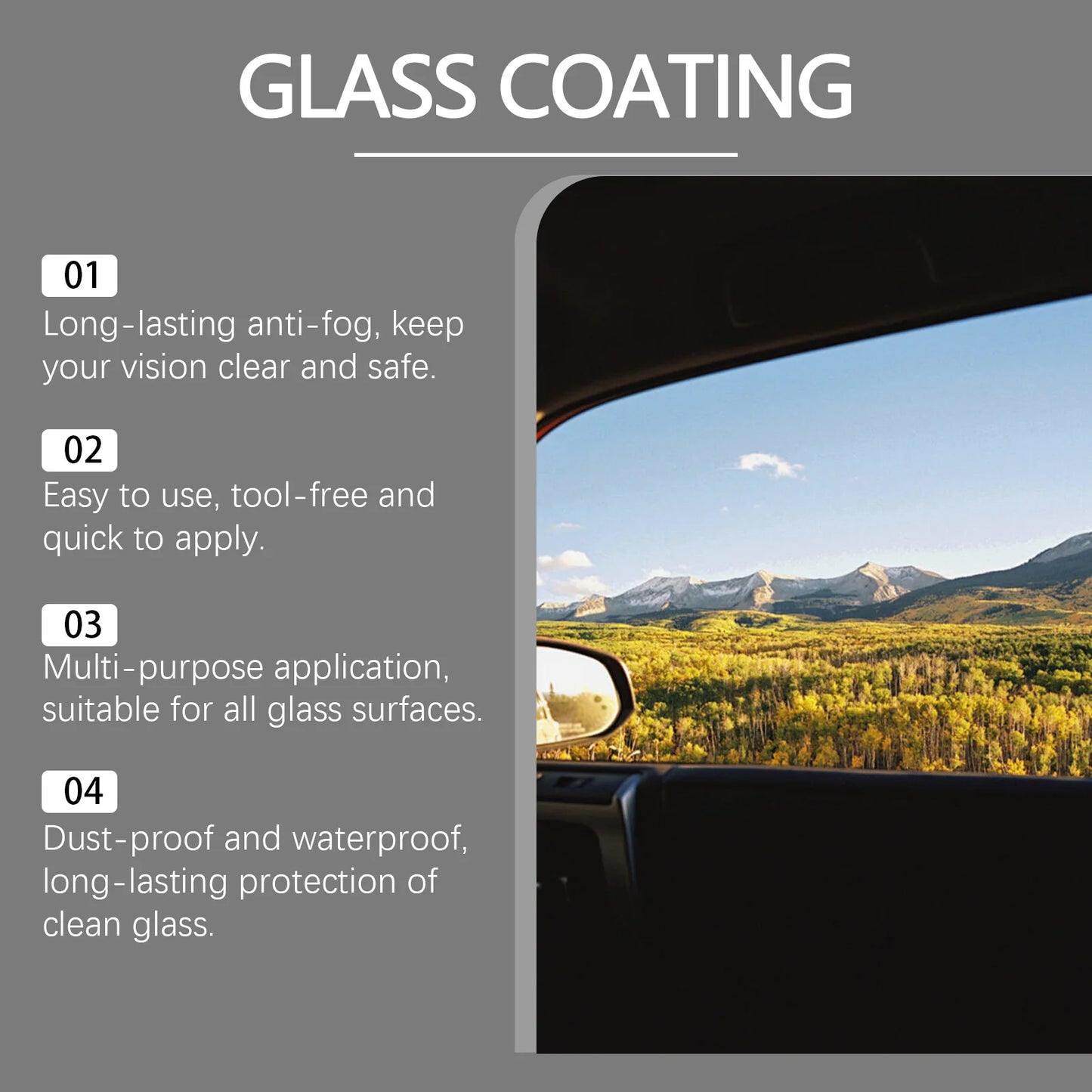 Homonth Windshield Coating Agent Clear Glass Antifog Rainproof