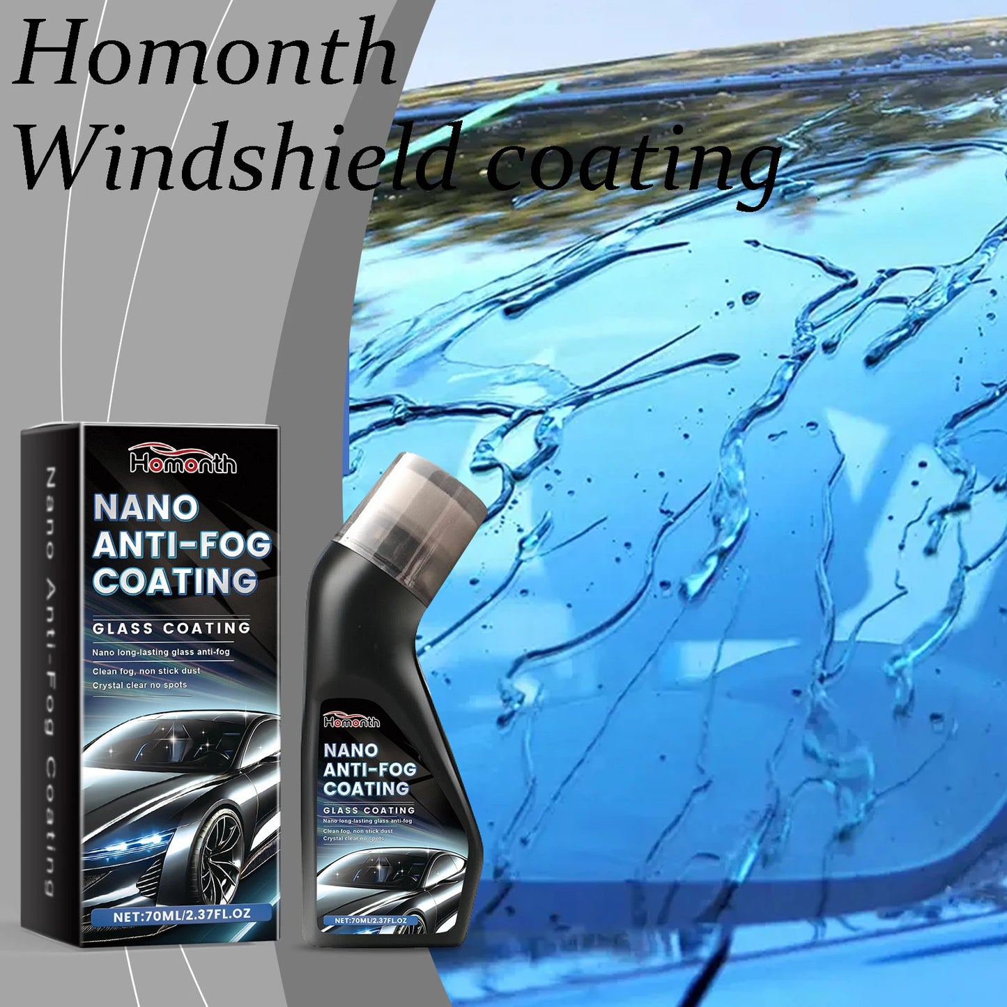 Homonth Windshield Coating Agent Clear Glass Antifog Rainproof