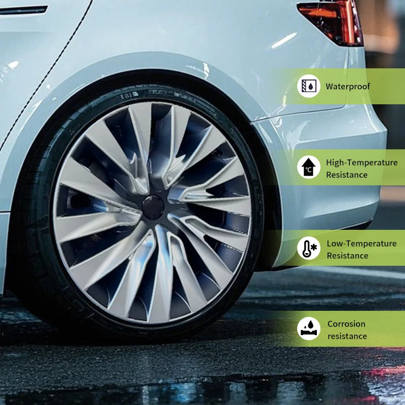 Motenio Tesla Model 3 Storm Wheel Covers 4Pcs Hubcaps