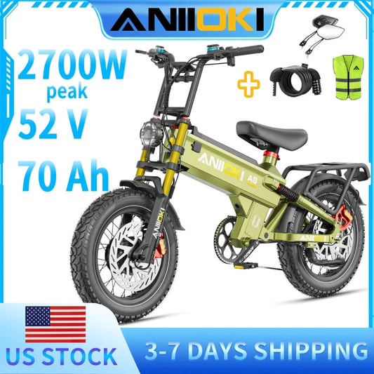 A8 Pro Max AWD Electric Fat Tire Bike 52V70Ah Battery by superior interior and more