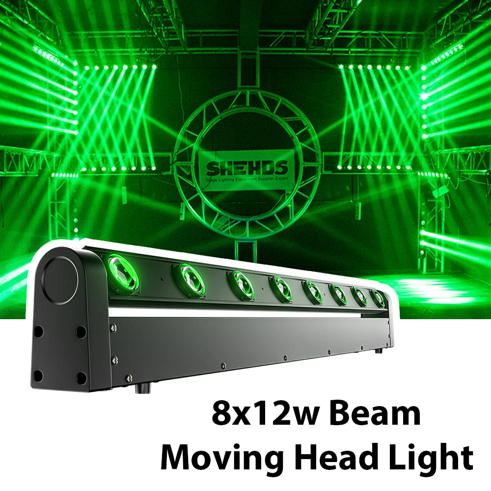 8x12W Beam Moving Head RGBW 4In1 DMX512 Stage Light
