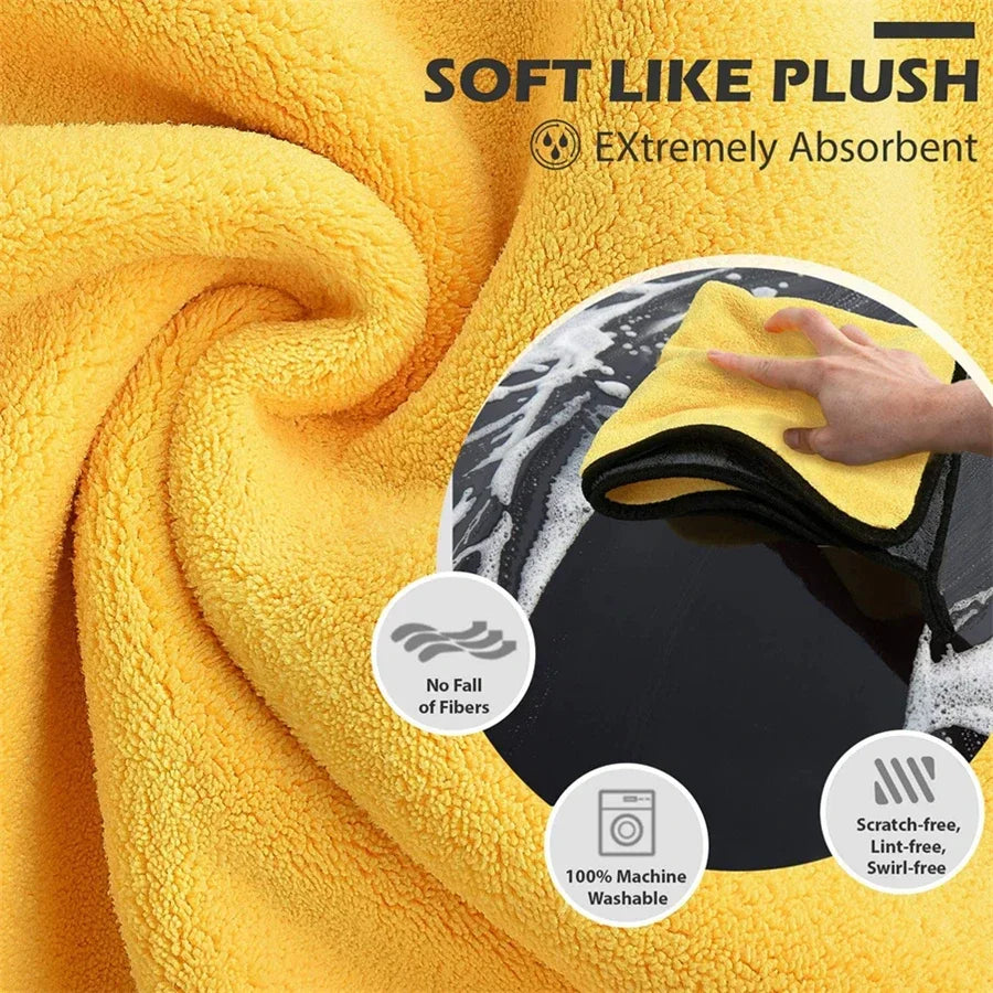 High Concerned Chemical Microfiber Car Cleaning Towels Double Layer Drying