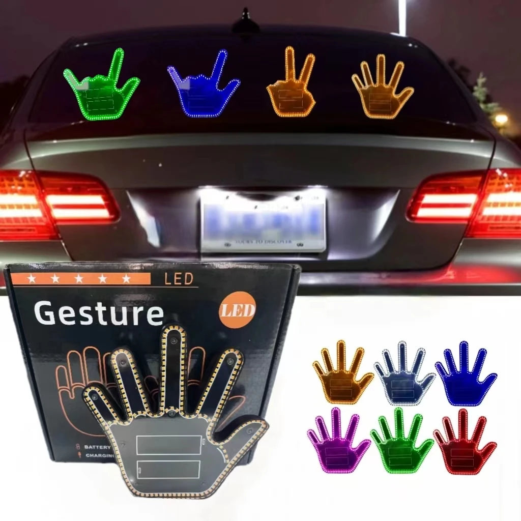 Hign-Concerned Five-Finger LED Gesture Display for Car Window