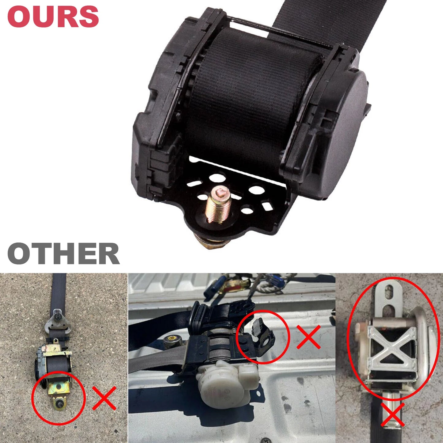 Universal 3 Point Retractable Car Seat Belt EM0027 1 Pack