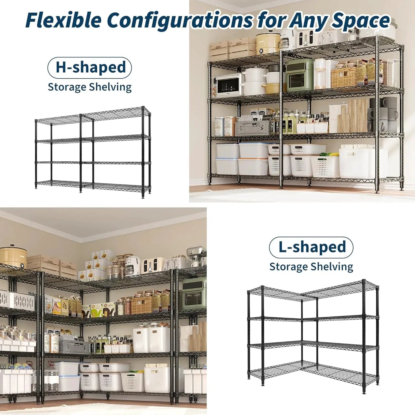 TWISTER.CK Heavy Duty 5-Tier Metal Storage Shelves For Kitchen Garage by superior interior and more