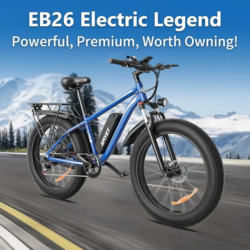 Amyet EB26 Electric Bike 1500W Peak 48V 15Ah Fat Tire Mountain by superior interior and more