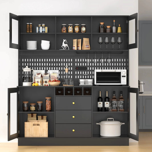 VOWNER Pantry Cabinet With Pegboard Cup Holder And Power Outlet by superior interior and more