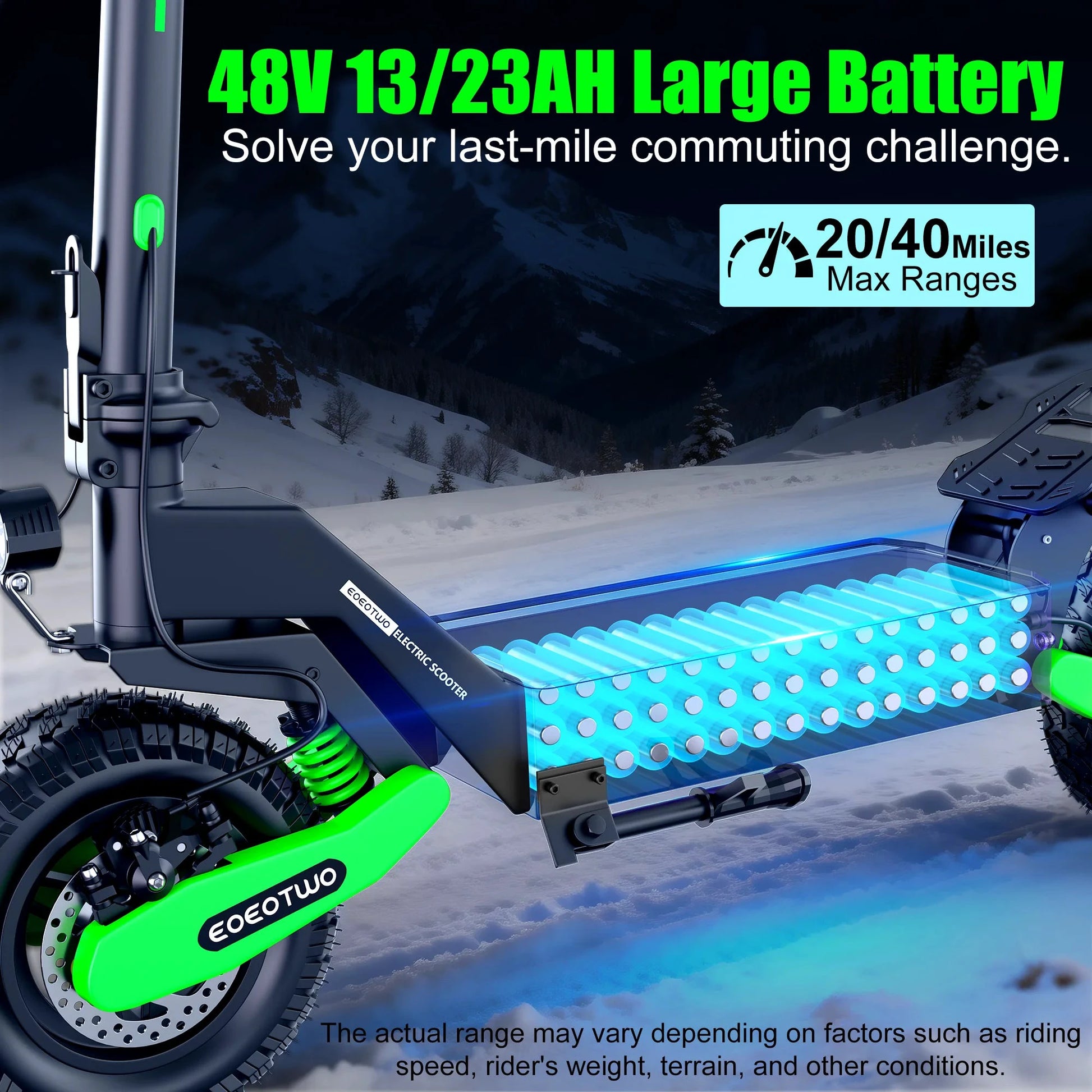 EOEOTWO GT06 Off Road Electric Scooter 1200W 30MPH Dual Suspension by superior interior and more