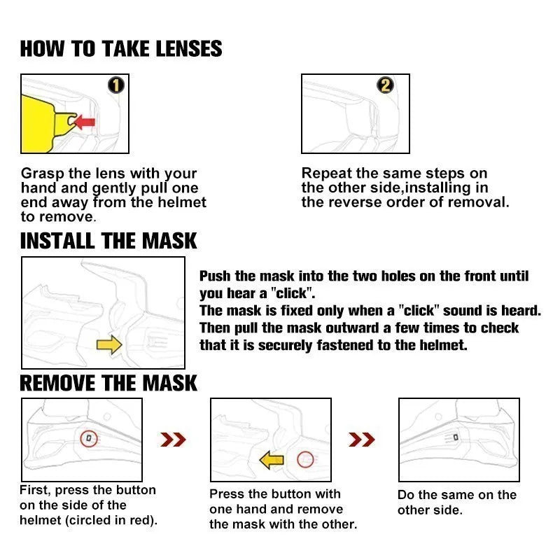 UCHOOSE Detachable Multi Purpose Full Face Helmet For Unisex