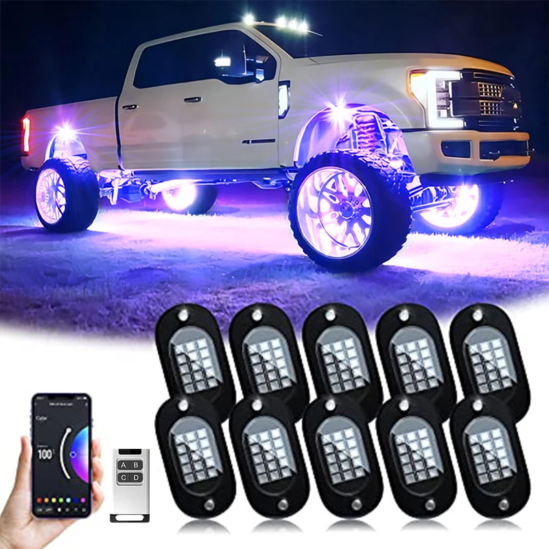 Yilaie Rock Lights 12V RGB LED Underbody Lamp For SUV