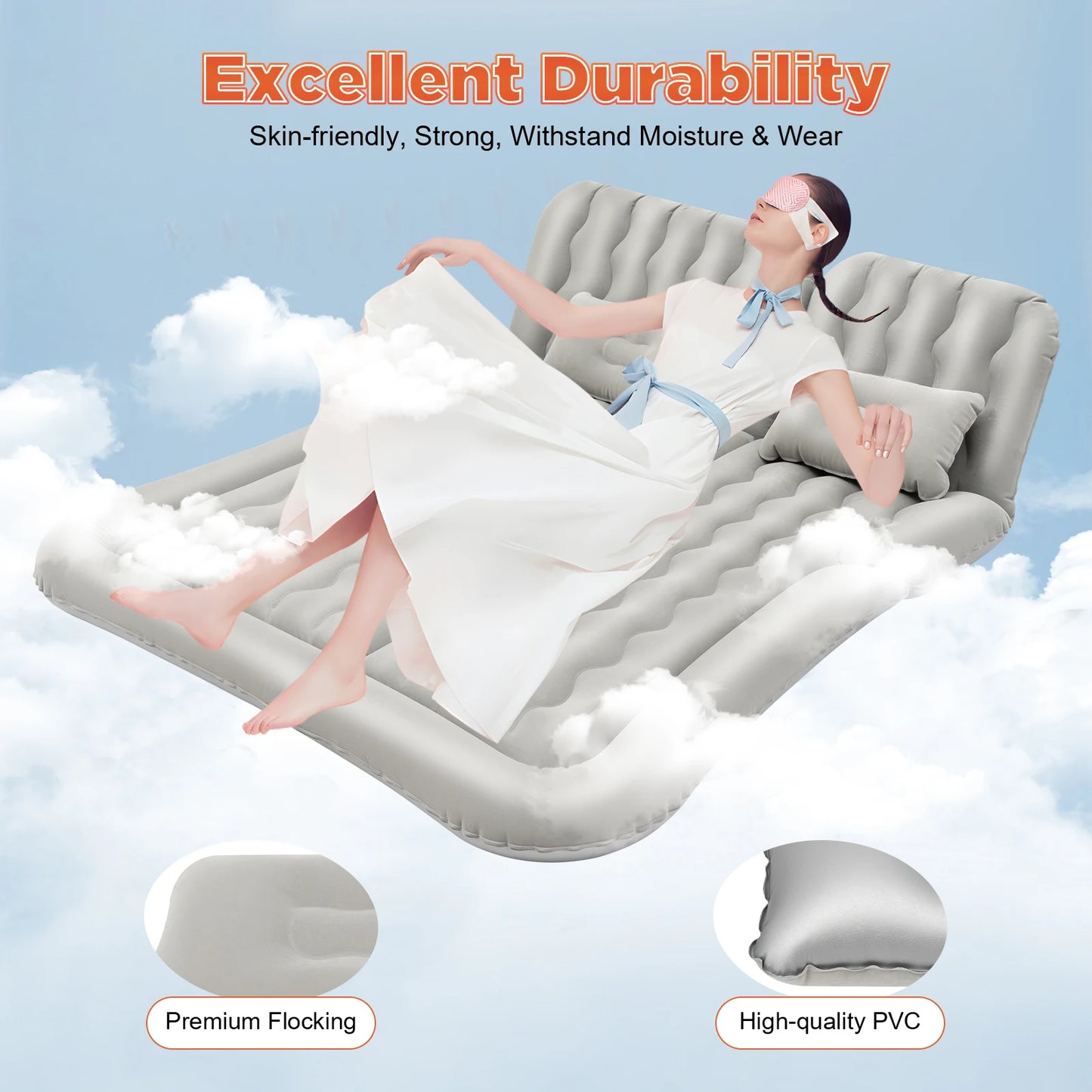 Inflatable Car Mattress For Trunk And Back Seat Travel Bed