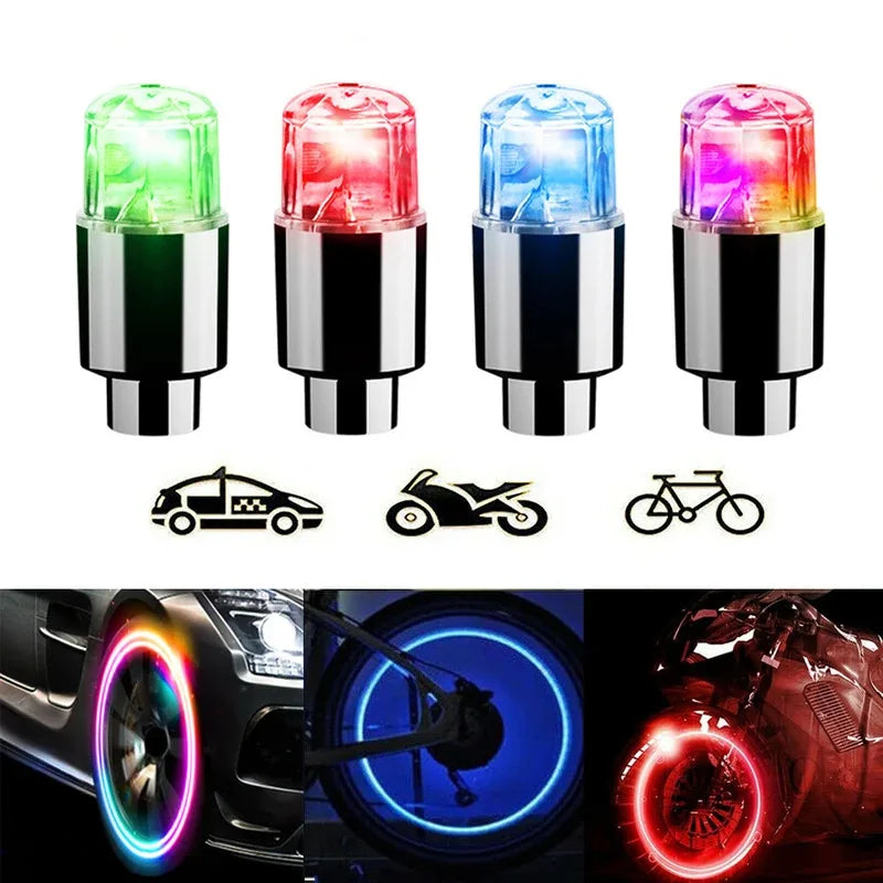High-concerned LED Tire Valve Cap Lights For Cars Motorcycles Bicycles