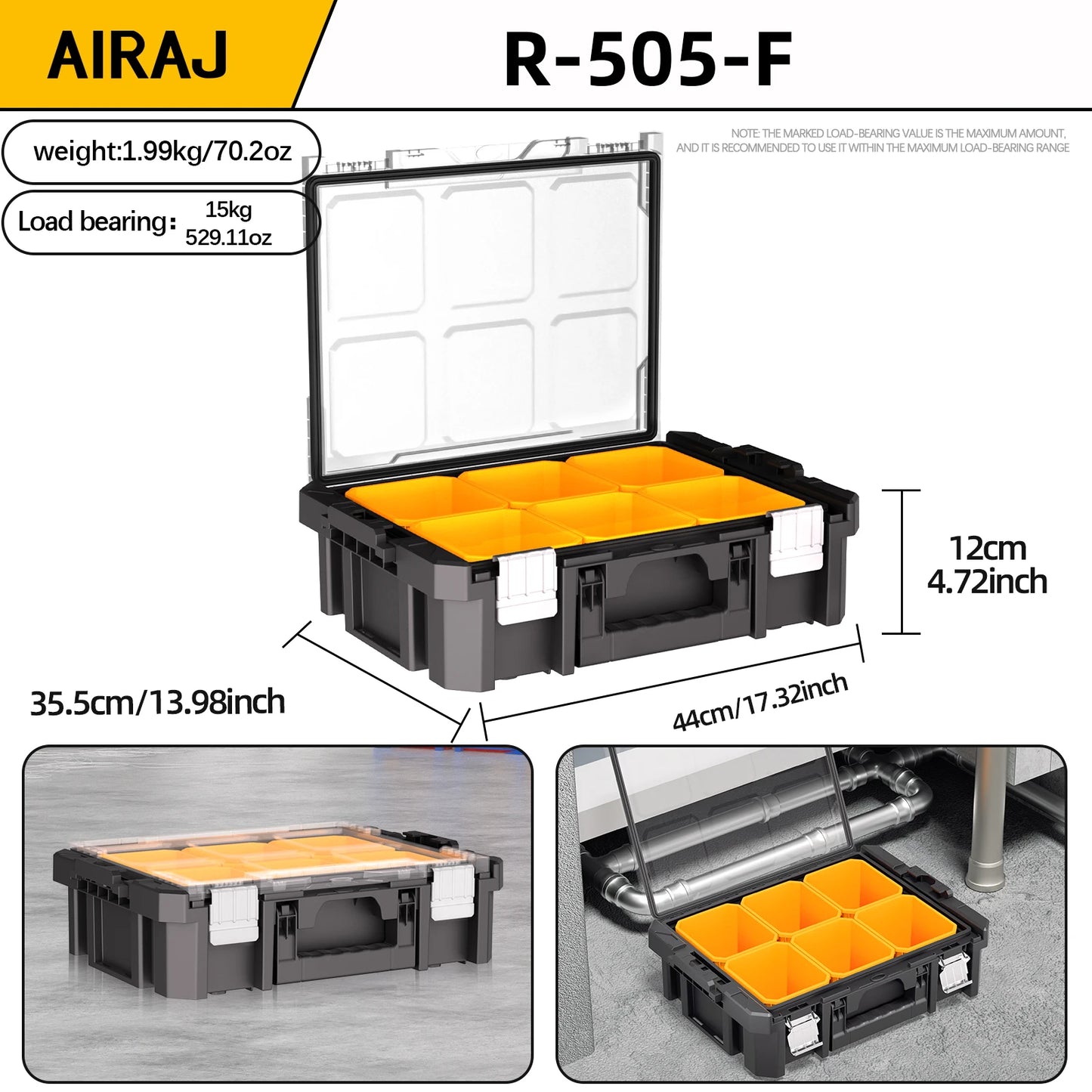AIRAJ Stackable Rolling Tool Box Organizer With Drawers