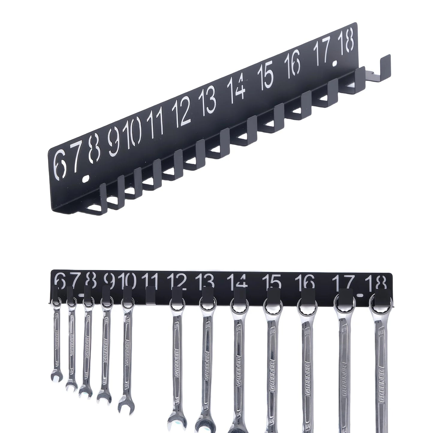 Wall Mount Wrench Organizer Rack For Garage Tools And Sorting