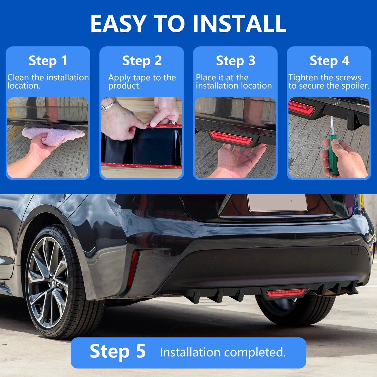 Honda Accord Sport Rear Bumper Diffuser Lip Spoiler Splitter Kit by superior interior and more