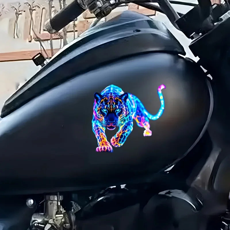 High Concerned Chemical Neon Leopard Motorcycle Sticker Decal Waterproof Vinyl