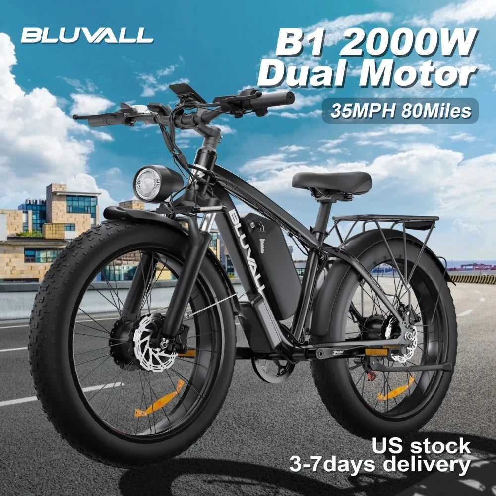 MOOBELO M1 2000W Dual Motor Ebike Fat Tires Full Suspension CE Certified by superior interior and more
