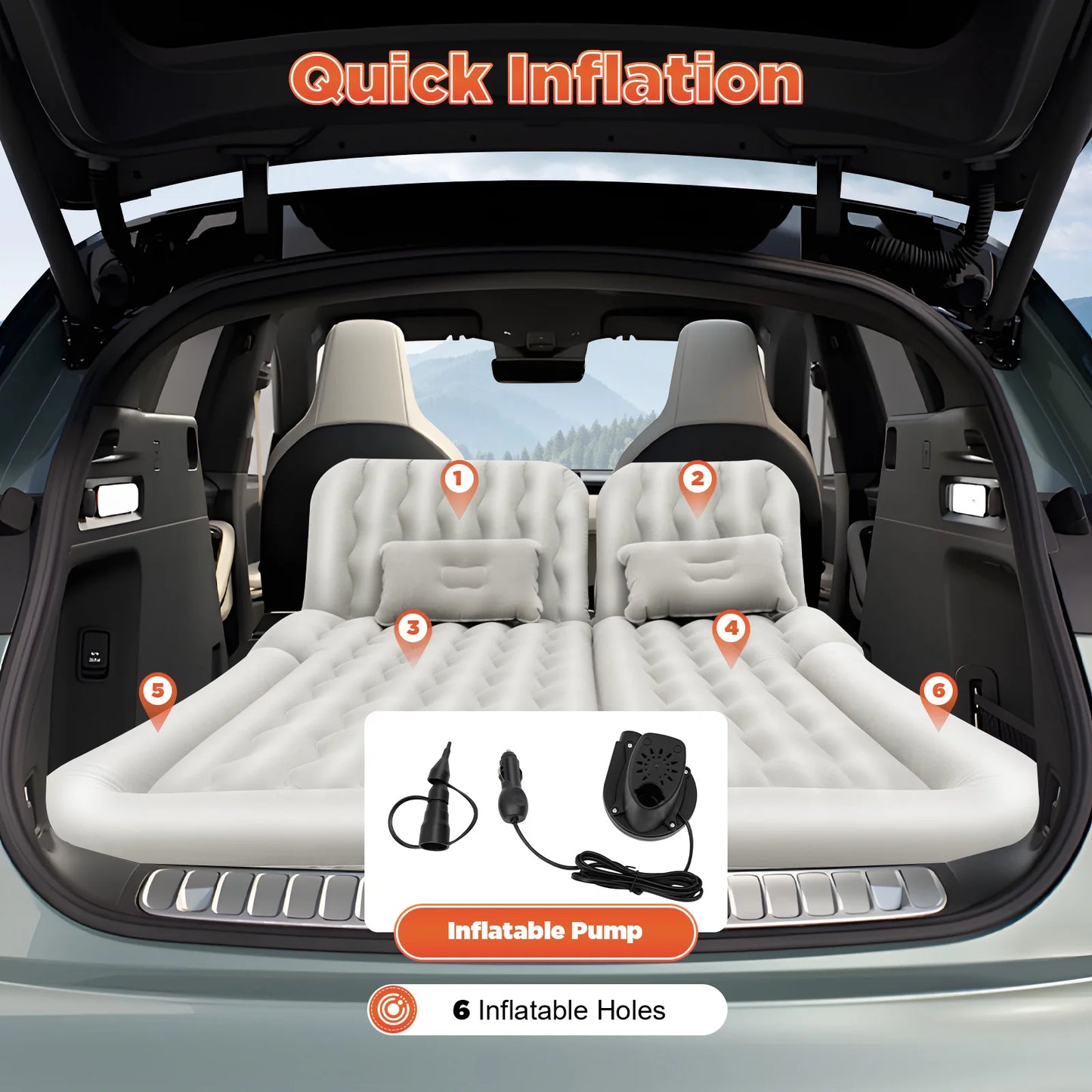 Inflatable Car Mattress For Trunk And Back Seat Travel Bed