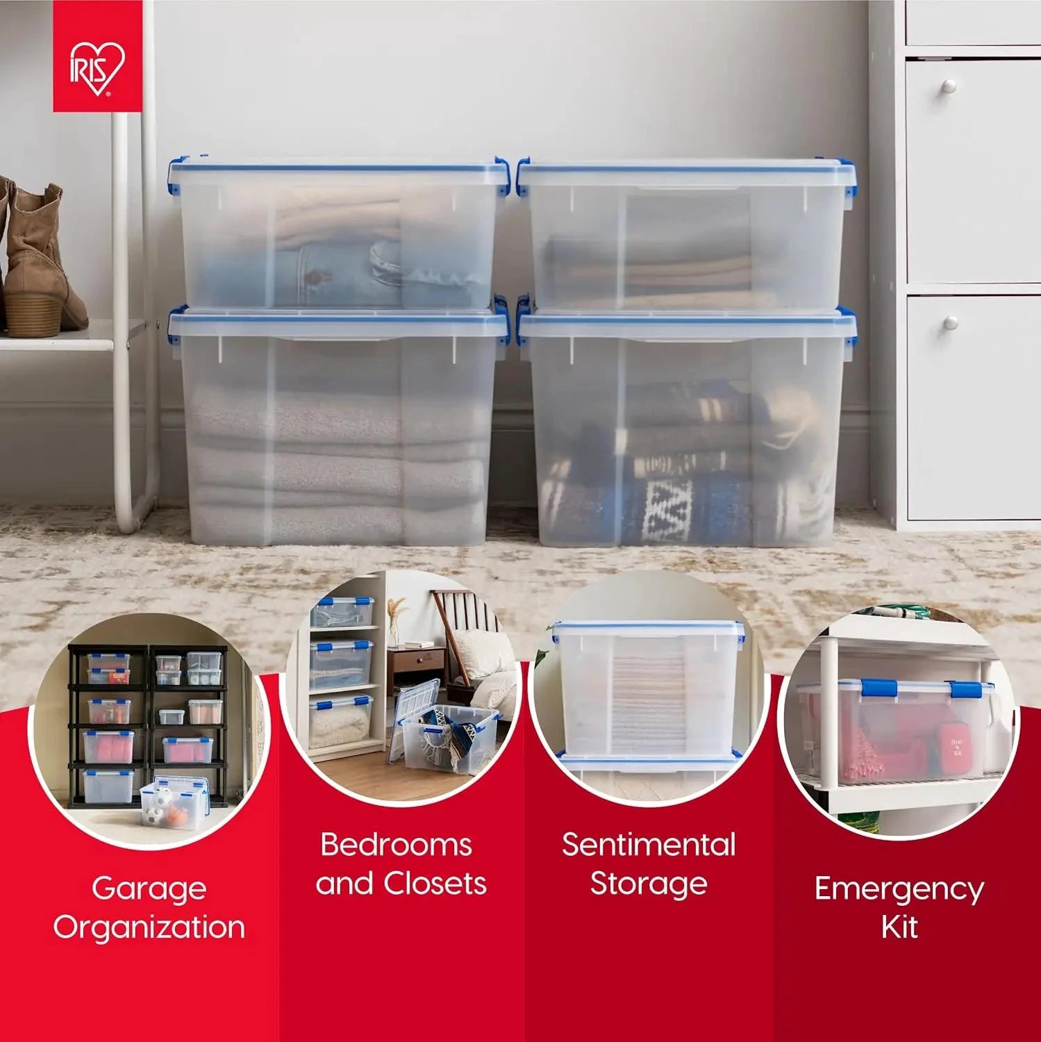 XMSJ WeatherPro Storage Bins With Lids Stackable Weathertight by superior interior and more