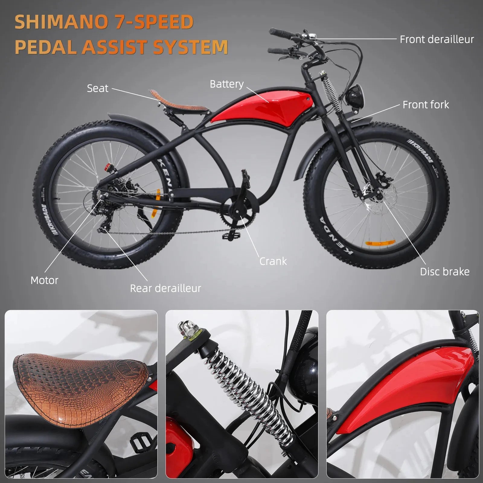 Xtion Electric Mountain Bike 750W Fat Tire Dual Suspension Ebike by superior interior and more