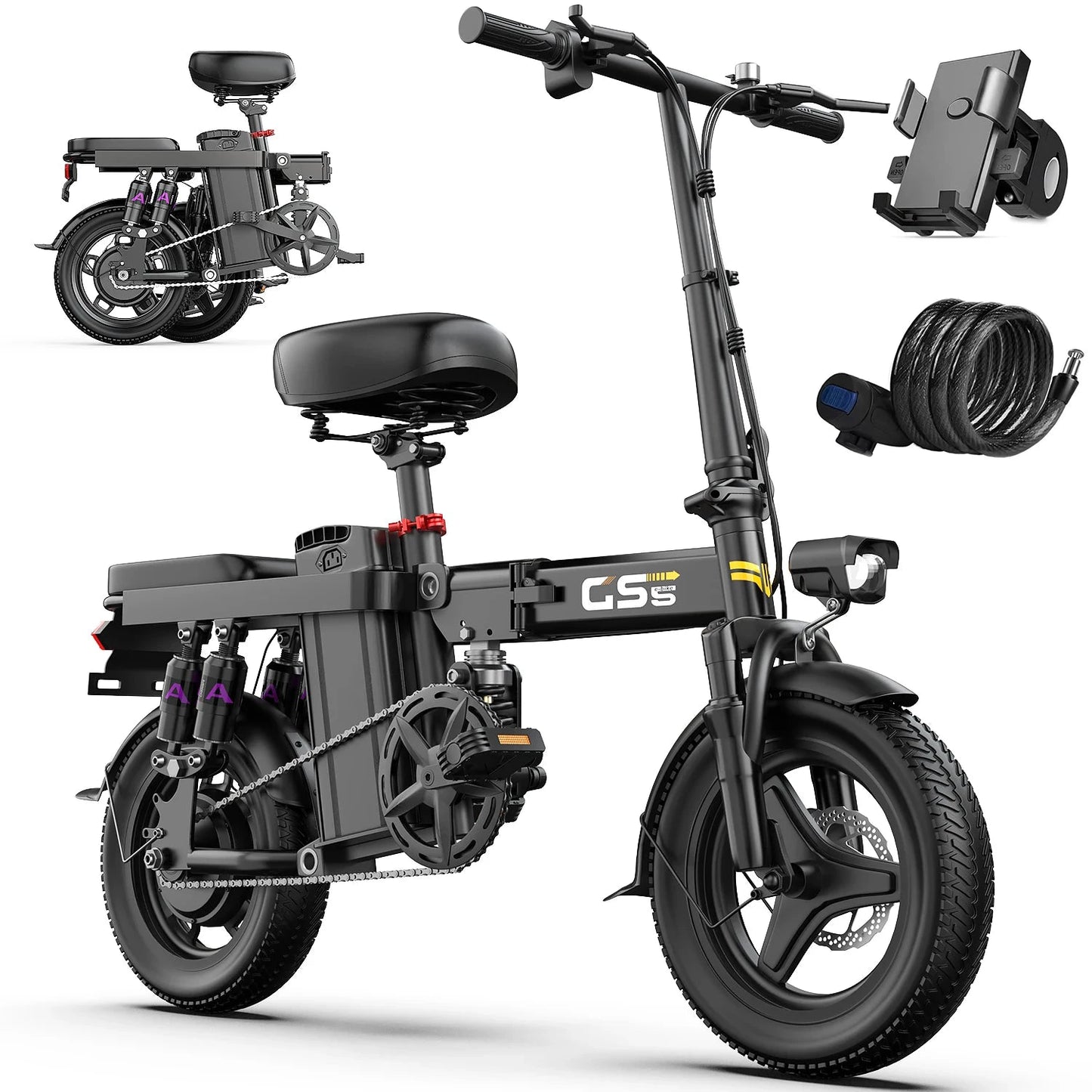 UPlee GS5 Folding Electric Bike 48V 15Ah 740W 30 MPH by superior interior and more